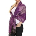 thumbnail image 3 of Sakkas Tricia Multi-Colored Silky Butterfly Pashmina/ Shawl/ Wrap/ Stole - 3-Purple - OS, 3 of 4