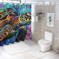 thumbnail image 7 of Orinice Turtle Sea Flowers Bathroom Decor Set, Colorful Luxurious Graphic Print Polyester Fabric Fashion Shower Curtain Set with Hooks, Chic Modern Bathroom Decor, Various Sizes Available 36x72, 7 of 7