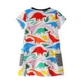 thumbnail image 4 of Maxcozy Kids Toddler Girls Cotton Casual Cartoon Dinosaur Sundress Tutu Dresses 6-7T, 4 of 12