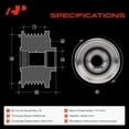 thumbnail image 2 of A-Premium Alternator Freewheel Clutch Pulley Compatible with Nissan Sentra 2013-2019 1.8L, 6 Grooves Clockwise, 2 of 6