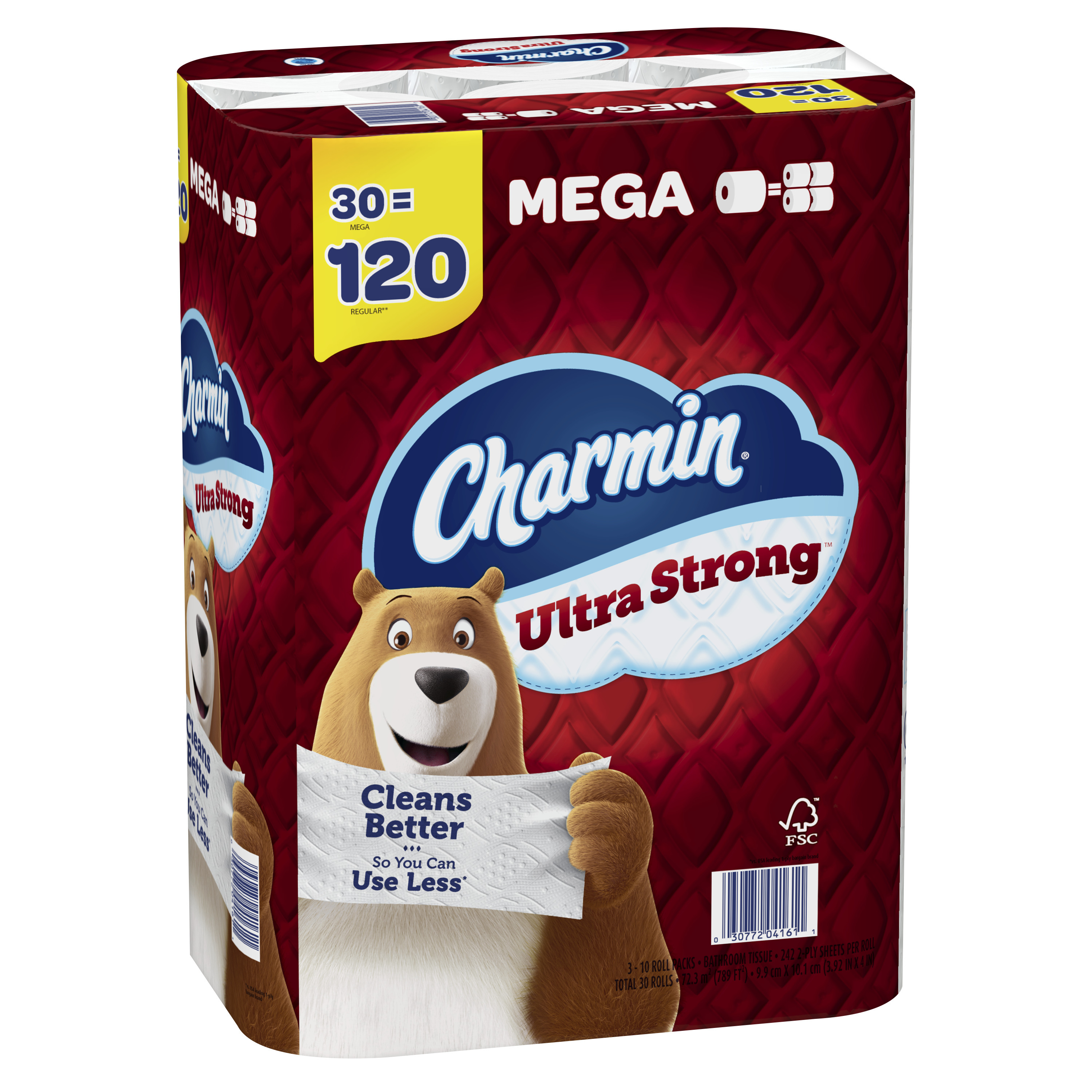 Charmin Ultra Strong Toilet Paper Mega Roll, 242 Sheets per Roll, 30 ...