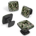 thumbnail image 2 of 4 Pcs Cabinet Handle Drawer Pulls Tropical Green Leaf Knobs with Screws Square Furniture Office Cabinet Knob Decoration, 2 of 7