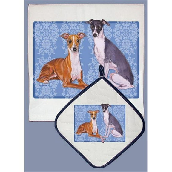 Pipsqueak Productions DP599 Italian Greyhound Dish Towel And Pot Holder Set