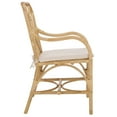 thumbnail image 4 of Safavieh Olala Scandinavian Rattan and Fabric Dining Arm Chairs, Natural/Cream, 4 of 6