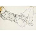 thumbnail image 2 of Schiele, Egon 24x17 Black Modern Framed Museum Art Print Titled - Reclining Woman With Blond Hair, 2 of 4