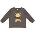 thumbnail image 3 of Inktastic Hipster Monkey, Monkey with Glasses, Flowers Boys or Girls Long Sleeve Toddler T-Shirt, 3 of 5