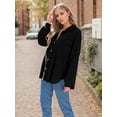 thumbnail image 4 of Weardear Womens Waffle Knit Shacket Jacket Casual Long Sleeve Button Down Shirts Dressy Blouses Tops, 4 of 5