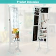 thumbnail image 2 of Gymax Standing Jewelry Cabinet Armoire Full Length Mirror Lockable White, 2 of 10