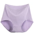 thumbnail image 2 of Women Extra Large Super Plus Size Women's Panties High Waist Briefs Breathable Soft Ladies Panties Light Purple 2XL, 2 of 3