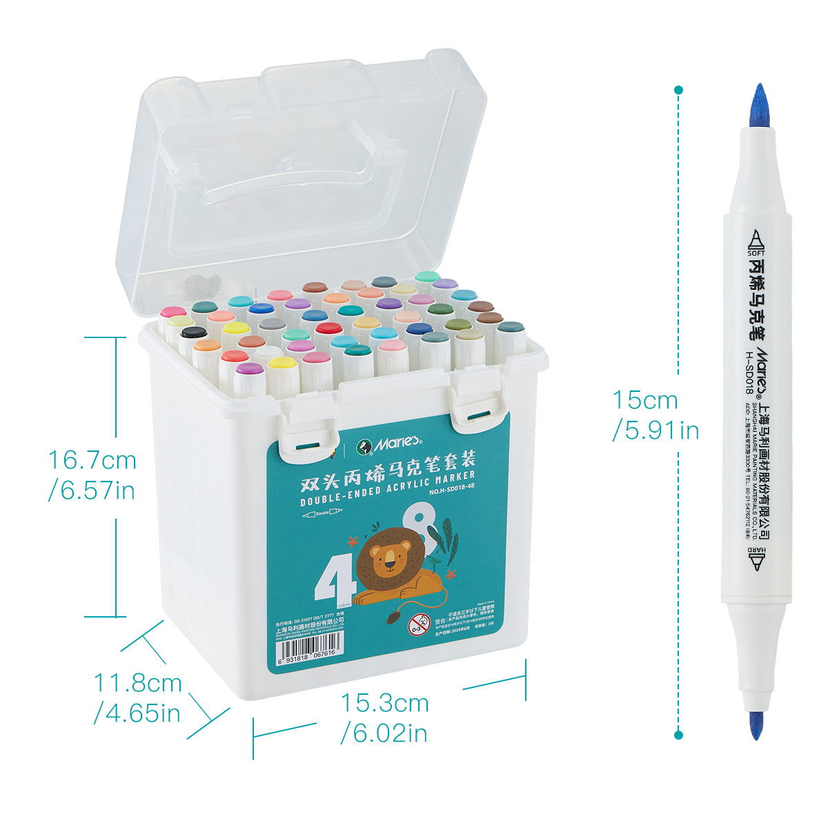 Double-Headed Acrylic Marker Pens Set, Water-Based Paint Markers for Rock, Ceramic, Wood, Canvas, Scrapbooking, Art Supplies for Artists, Adults