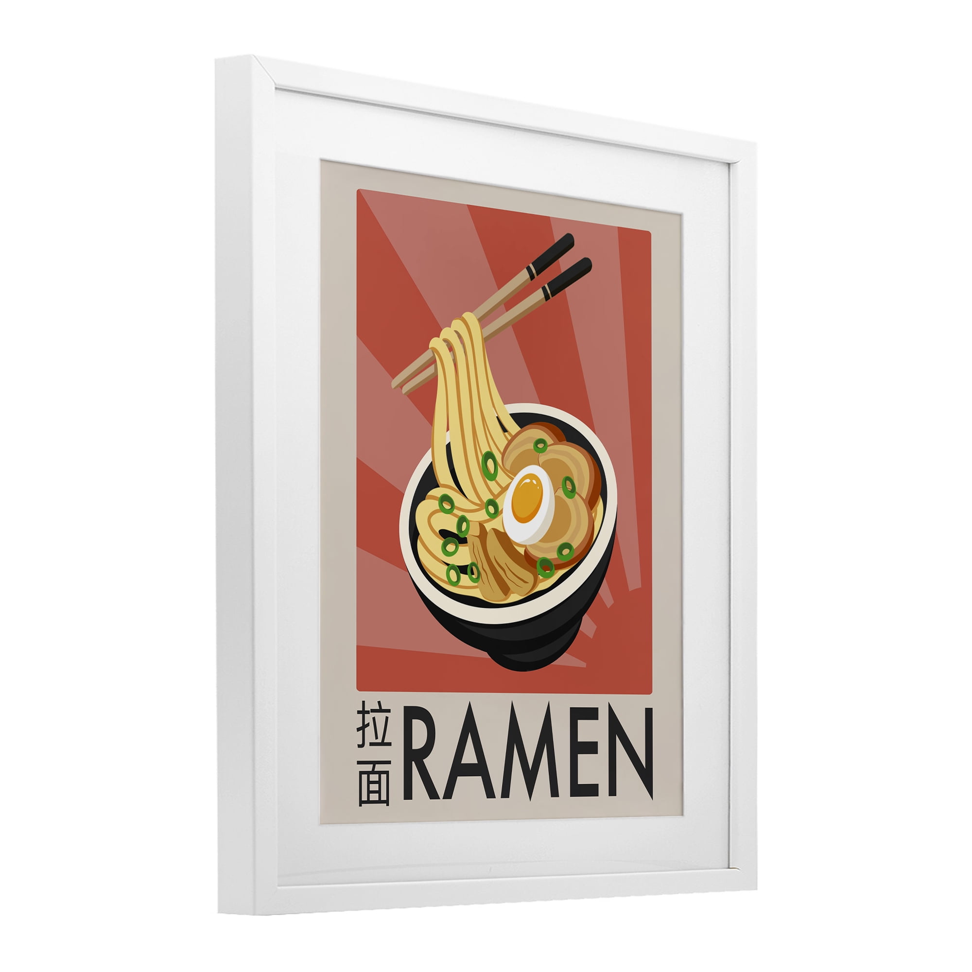 Stupell Industries Iconic Ramen Poster White Framed Print Under Glass, design by Marcus Prime