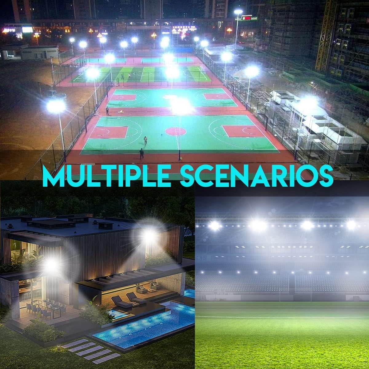 INDMIRD 2 Pack 200W LED Flood Lights Outdoor, 3000K Warm White Plug in INDMIRD 2 Pack 200W LED Flood Lights Outdoor, 3000K Warm White Plug in