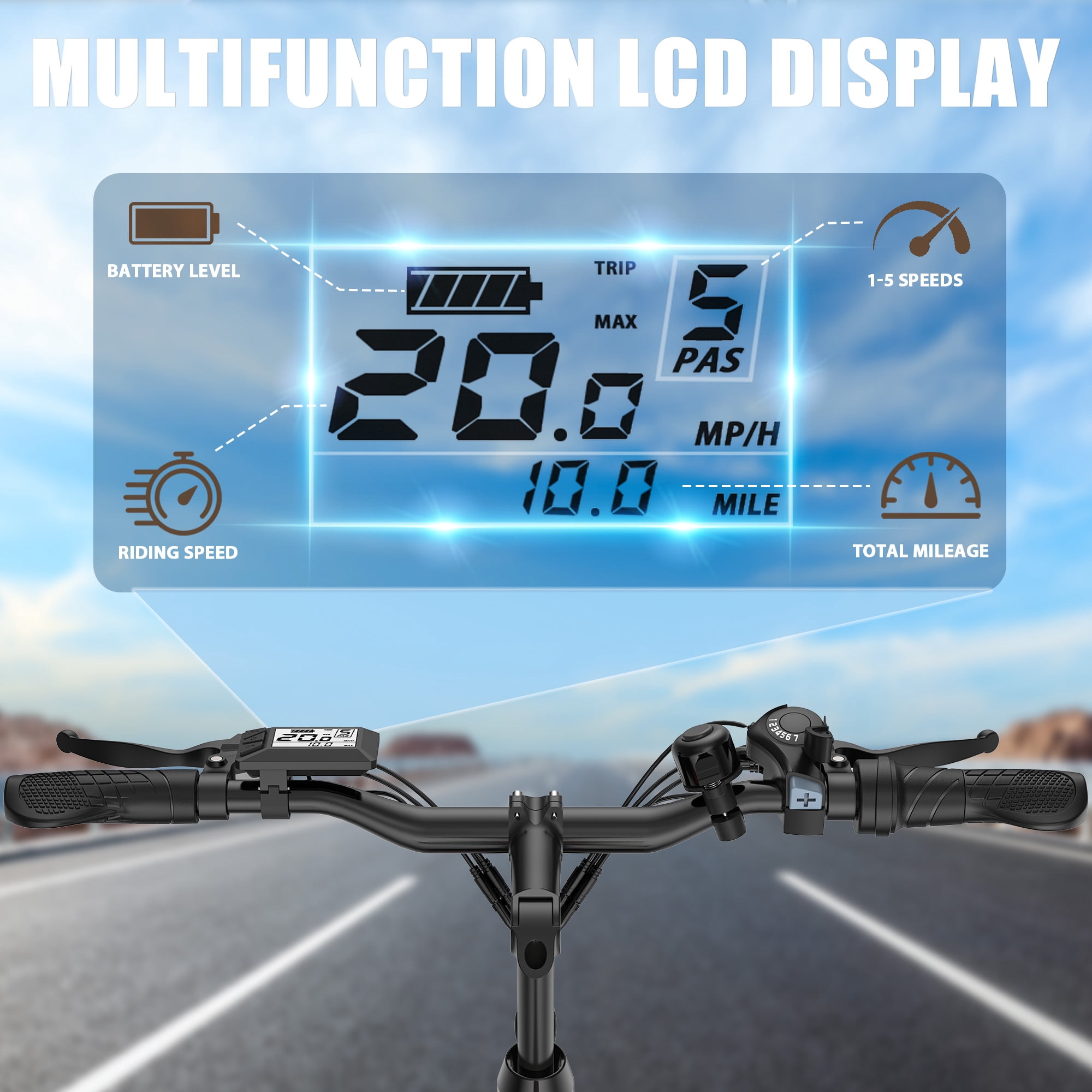 VARUN Electric Bike, 26" Foldable EBike for Outdoor Riding, Peak 750W Motor, 48V 374.4Wh Removable Battery, Up to 20+ mph and 50 Miles, 7-Speed Gears, Full Suspension, E Bike for Adults, UL2849