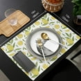thumbnail image 6 of Placemats Set of 6 Washable,Yellow Lemons Natural Fruit Green Leaves Pattern Placemat for Dining Table Decorations, Heat-Proof Table Mats for Kitchen Dinner Banquet Summer Spring Watercolor, 6 of 6