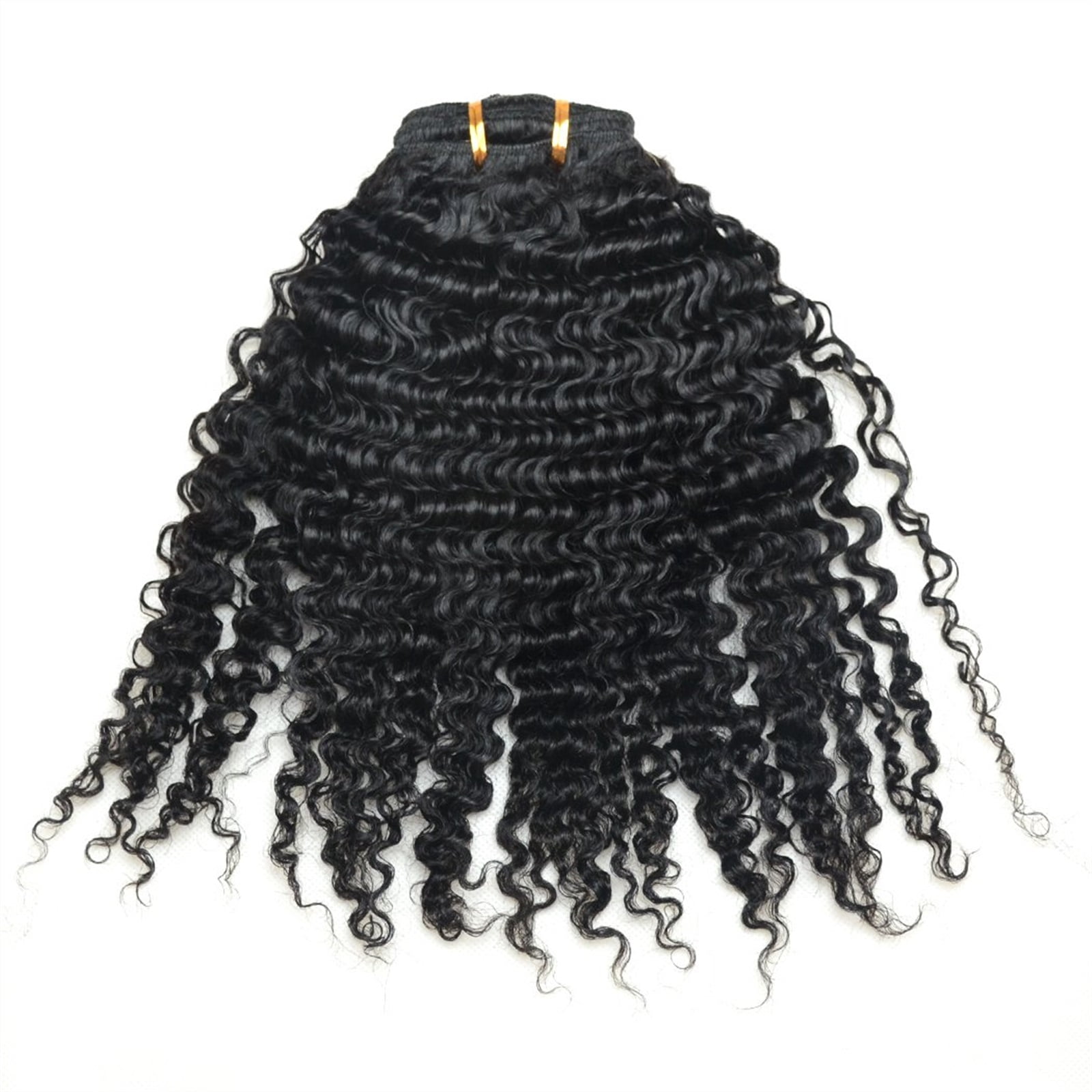 Curly Clip in Hair Extensions Human Hair for Black Women - 8 Pieces/Set #1B Double Weft Brazilian Remy Human Hair Clip in Extensions Thick to Ends