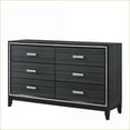 thumbnail image 3 of Dresser, 6-Drawer Contemporary Weathered Black with Silver Trim | Black | Synthetic Wood, 3 of 7