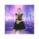 thumbnail image 2 of Sunny Fashion Vestido para Niñas Negro con Malla de Rejilla de Diamante, Manga con Volantes, Casual, Fiesta, Actuación en Escenario, 8 Años, 2 of 7