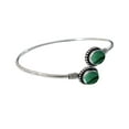 thumbnail image 5 of Tibetan Silver Malachite Cuff Bracelet for Women – Handmade Silver-Plated Boho Designer Fashion Jewelry Gift, 5 of 6
