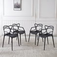 thumbnail image 2 of Black Dining Chair Set of 4 - Modern Accent Chairs with Premium Seat Shell Sturdy Metal Legs, Easy Clean Tool-Free Assembly for Home Office, 2 of 9