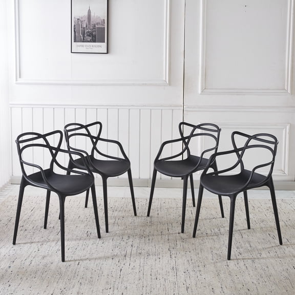 Clear Plastic Dining Chair with Metal Legs, Modern Transparent Accent Chair for Dining Room, Kitchen, Home Office