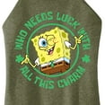 thumbnail image 3 of SpongeBob SquarePants - Who Needs Luck With This Charm - Juniors High Neck Tank Top, 3 of 6