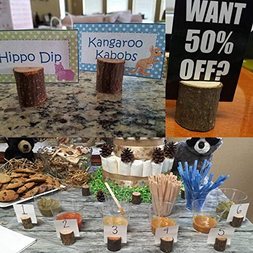 Senover Rustic Wood Table Numbers Holder Wood Place Card Holder Party Wedding Table Name Card Holder Memo Note Card 10pcs