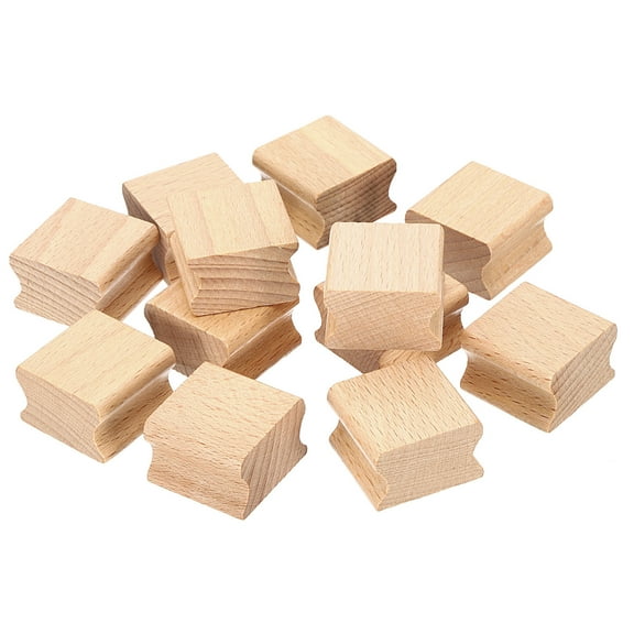 Uxcell 30x30mm Blank Wood Rubber Stamp Mounts, 12 Pack Wooden Rubber Stamp Handle Hard Wooden Blocks Style 2, Brown