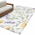 thumbnail image 6 of Purple Yellow Floral Area Rug 3x5 Washable Rug Non Slip Watercolor Wildflowers Botanical Large Area Rug Indoor Floor Carpet for Entryway Bedroom Kitchen Living Room Home Office Dining Room Nursery, 6 of 8