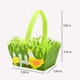 thumbnail image 3 of LSLJS Green Grass Easter Basket, Easter Decorations Non-Woven Felt Easter Eggs Basket with Bunny and Chicken Pattern Easter Egg Hunt Candy Treat Tote Bags Spring Table Decor Storage Container, 3 of 7
