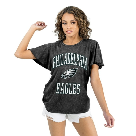 Women's Gameday Couture Black Philadelphia Eagles Relaxed Flutter Sleeve T-Shirt