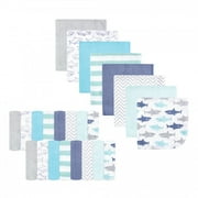 Hudson Baby Infant Boy Rayon from Bamboo Washcloth Bundle, Sharks, One Size