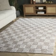 thumbnail image 2 of SAFAVIEH Montauk Taryn Checkered Cotton Area Rug, Brown/Ivory, 8' x 10', 2 of 11