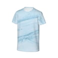 thumbnail image 3 of Honeii Light Blue Marble Print Kids Boy T-Shirt,Breathable Round Neck Tee,Stylish Summer Tee for Boys, for Outdoor Activities and Casual Wear, 3 of 7