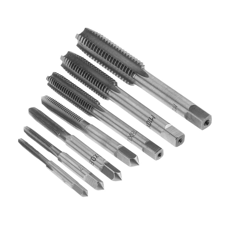 7pcs Metric Thread Steel Tap Tapping Thread Cutting Tool Suitable for M3,  M4, M5, M6, M8, M10, M12