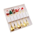 thumbnail image 4 of jicheng 6 Pieces Christmas Cutlery Reusable Tableware for Restaurant Ice Cream Party F, 4 of 9
