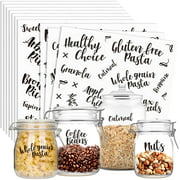 Hebayy 281 PCS Clear Cursive Pantry Labels Set Water Resistant with Customizable Stickers for Food Containers, Jars