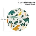 thumbnail image 2 of Yiaed Dinosaurs and Tropical Leaves Print Leather Coasters for Drinks - Cup Coasters Coffee Table Kitchen Table Bar, Home & Office Gifts Handmade Drink Coasters-Round Shape, 2 of 6
