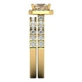 thumbnail image 3 of Clara Pucci 18K Yellow Gold Princess Cut 0.75Ct Synthetic Yellow Moissanite Engagement Ring + Matching Band - Luxury Box Included, 3 of 7