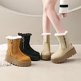 thumbnail image 1 of Sentmoon Bottes d'Hiver Bottes d'Automne Mode Décontractée Confortables Bout Rond Semelle Épaisse Talon Épais Mode et Confortable Fermeture Éclair Latérale Bottes Courtes Chaudes, 1 of 10