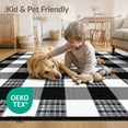 thumbnail image 4 of ODIKA 8'x10' Washable Area Rug Non-Shedding, Easy Care, Under Plaid Large Checkered Bold Border Doormat Layering Front for King Size Bedroom Bed, Master Suite, 4 of 7