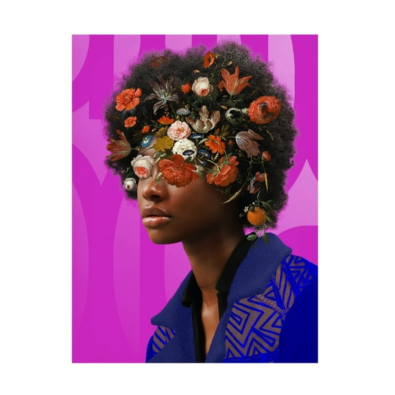 Canvas Wall Art - NUMA Art 'Black and Bloom 1' Wall Art for Living Room, Bedroom, or Office Décor by Trademark Fine Art - 14 x 19 Inches