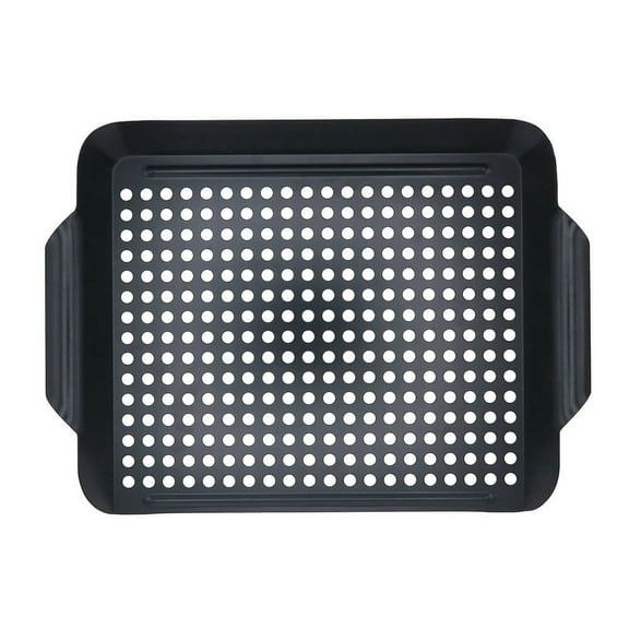 Mr. Bar-B-Q Premium Heavy Duty Non-Stick Grill Topper | Rust Resistant Grill Pan with Handles | Easy to Use Grilling Accessories | Great for Seafood & Vegitables, Medium