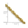 thumbnail image 2 of 14k Yellow Gold 4mm Sparkle-Cut Extra-light Rope Chain Necklace 22 Inch Chain Necklace for Women and Men, 2 of 2