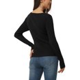 thumbnail image 3 of INSPIRE CHIC Womens' Fall Winter V Neck Wrap Long Sleeve Casual Sweater Tops S Black, 3 of 7