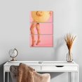 thumbnail image 2 of Elephant Stock Hat Over Toned Legs Wall Art - Vertical Multi Panel Canvas - Lobby Wall Decor - Fashion And Beauty Multi Panel - Pink And Orange Decor - 14" x 23", 2 of 4