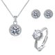 thumbnail image 1 of 925 Sterling Silver Set High Quality Necklace Earring Ring Chain Fashion Jewelry For Women Wedding Birthday Gift, 1 of 5