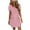 Pink, variant on Summer Dresses for Womens 2025 Plus Size Fashion Solid Color Short Sleeve V-Neck Mid-Calf Dress