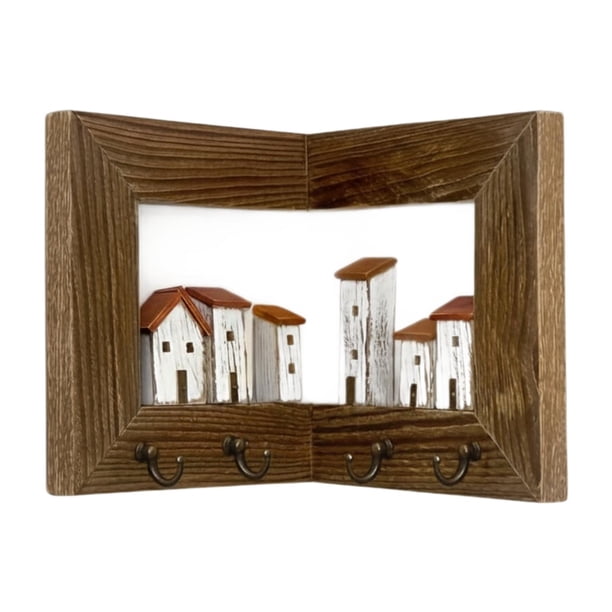 Soporte para llaves de pared, regalo, colgador de llaves de madera para puerta, pasillo, sala de estar. Cóncavo
