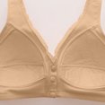 thumbnail image 6 of Qwertyu Daisy Bras for Older Women Front Closure No Wire Comfortable Convenient Buckle Bra Comfy Everyday Bra Beige 44, 6 of 6