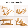 thumbnail image 5 of 4 PCS Wooden Dish Rack Bamboo Plate Rack Stand Pot Lid Holder, Dish Drying Rack Kitchen Cabinet Organizer for Dish Plate,4 x Dish Rack,Wood color, 5 of 9